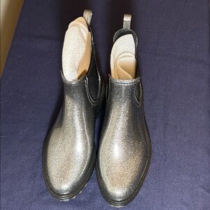 Michael Kors Glittery Silver Rain Boots